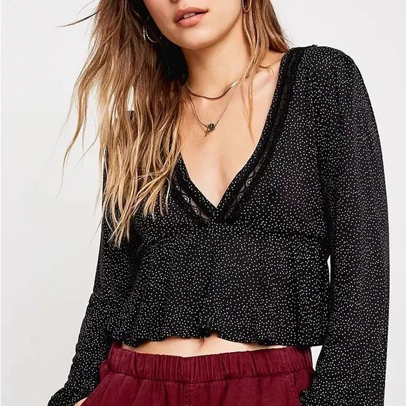 Urban outfitters Polka Dot long sleeve top - Picture 1 of 3